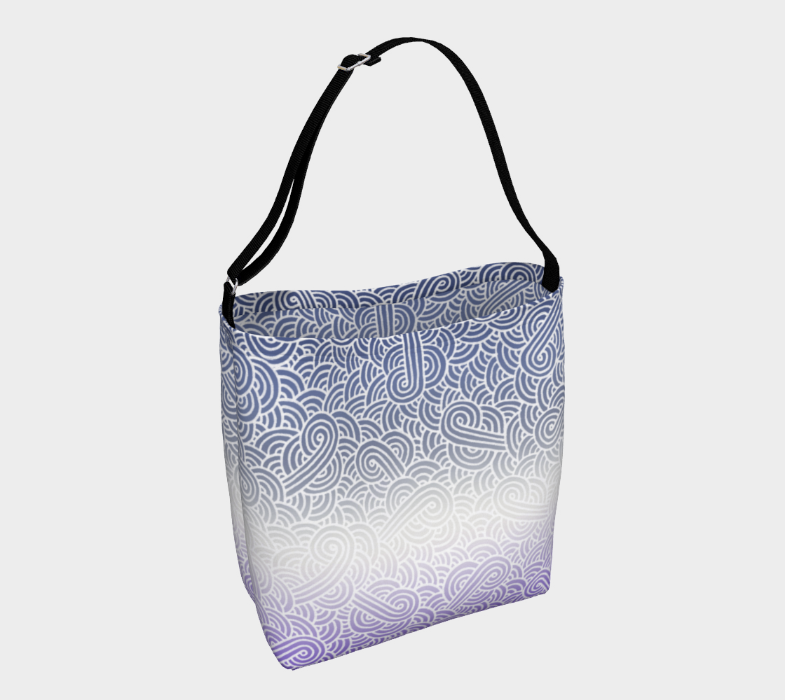 Ombré butch lesbian colours and white swirls doodles Day Tote preview