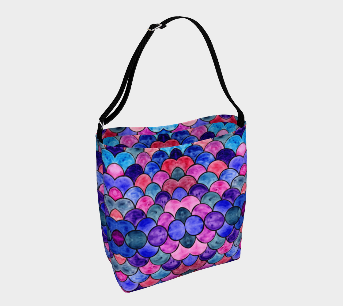 Blue and Purple Scales Pattern Day Tote preview
