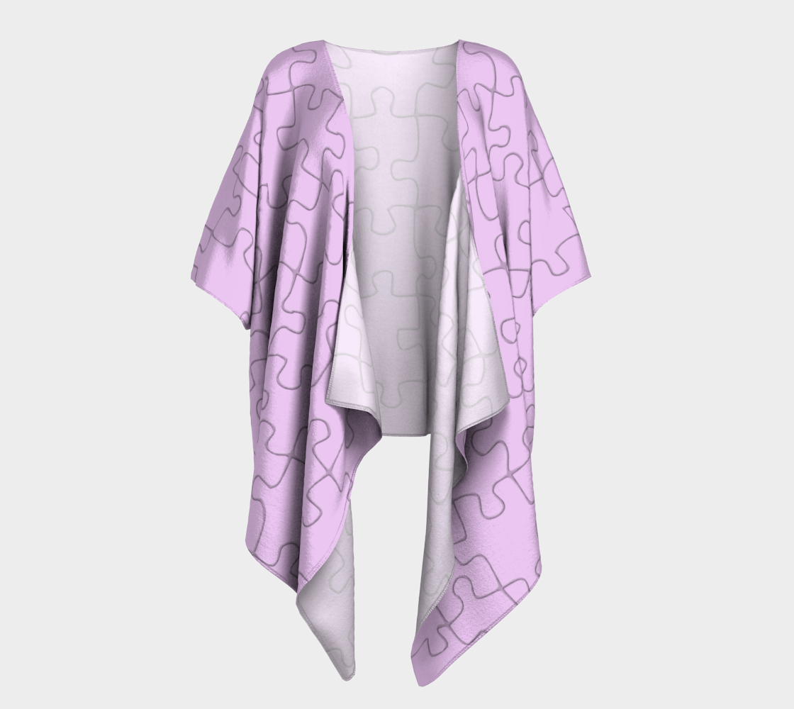 Aperçu de Mauve Color Puzzle Image on Draped Kimono