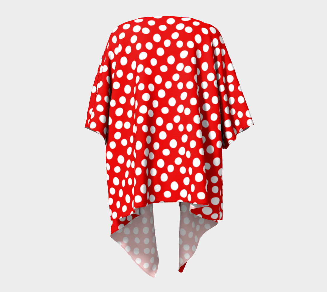 Aperçu de All About the Dots Draped Kimono - Red #4