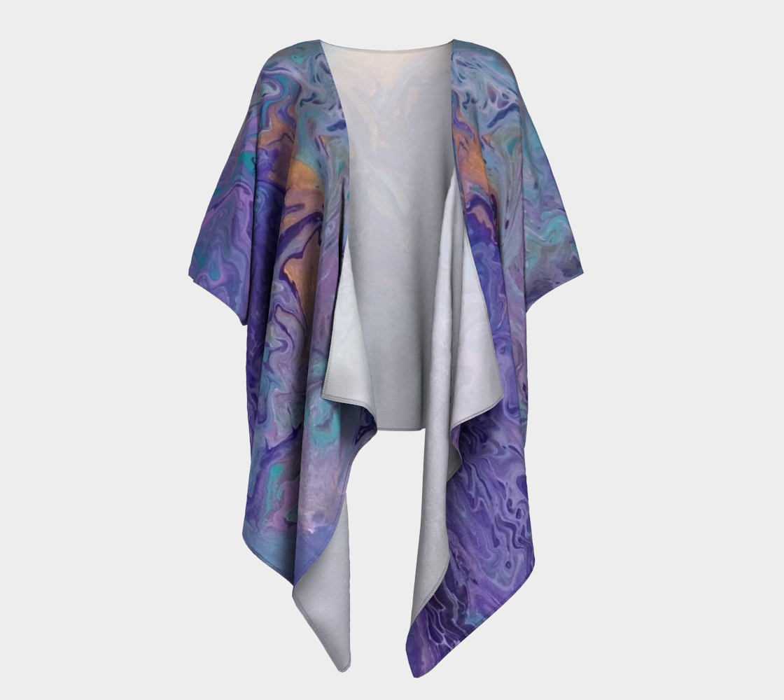 Aperçu 3D de Lilac Ocean II Draped Kimono