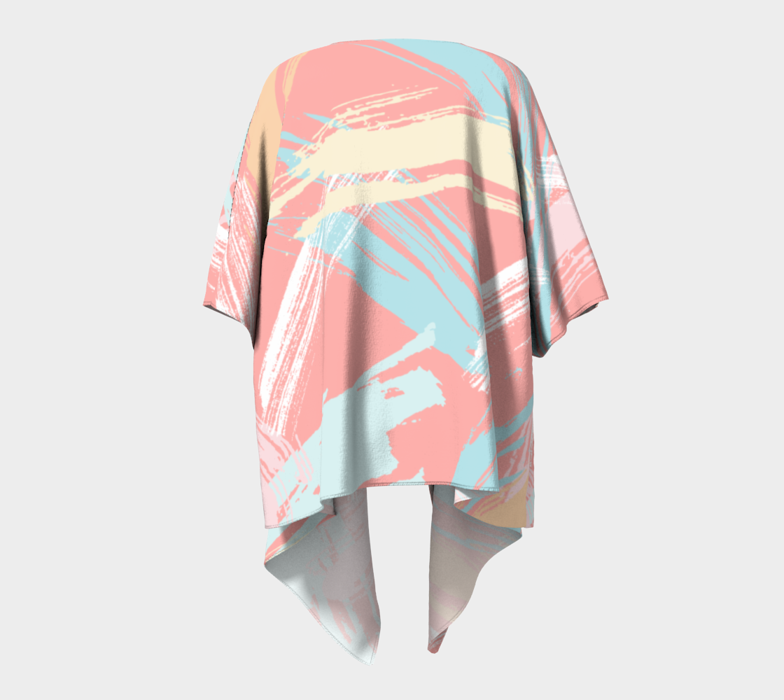 Pastel Abstract Brush Stroke Draped Kimono preview #4
