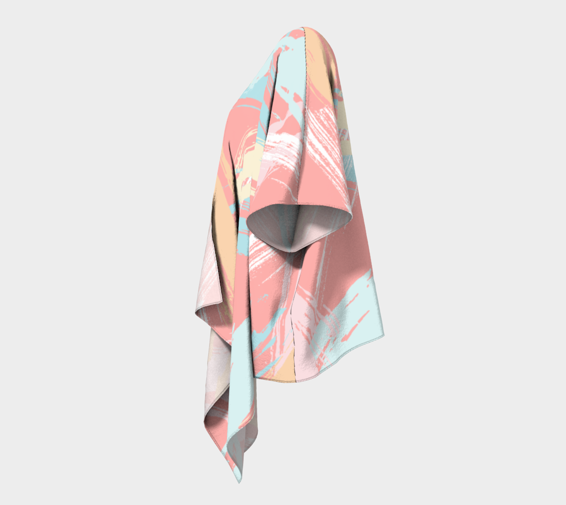 Pastel Abstract Brush Stroke Draped Kimono preview #2