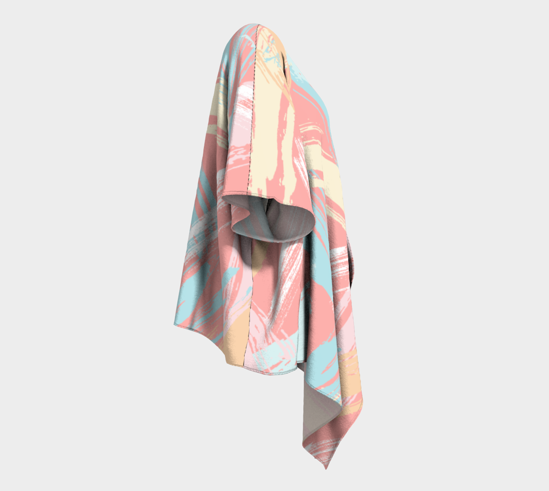 Pastel Abstract Brush Stroke Draped Kimono preview #3