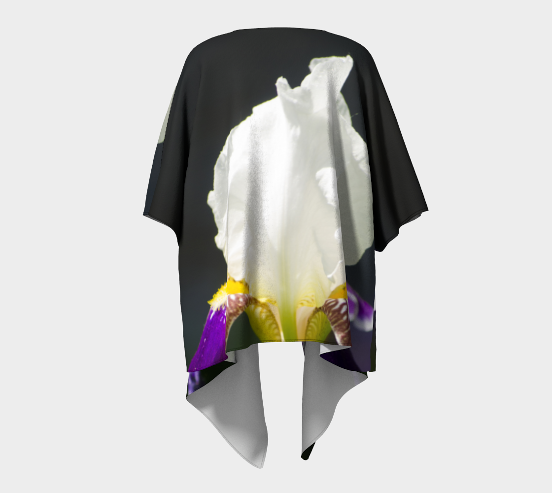 Purple & White Iris Draped Kimono preview #4