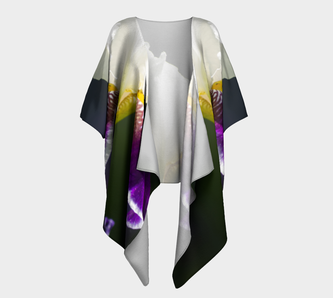 Purple & White Iris Draped Kimono preview