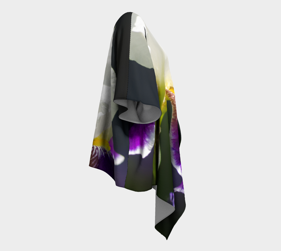 Purple & White Iris Draped Kimono preview #3
