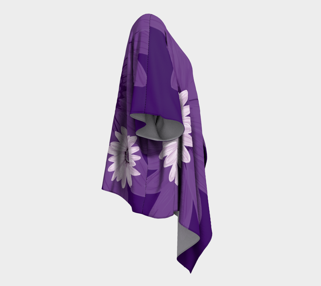 Purple Daisy Draped Kimono preview #3