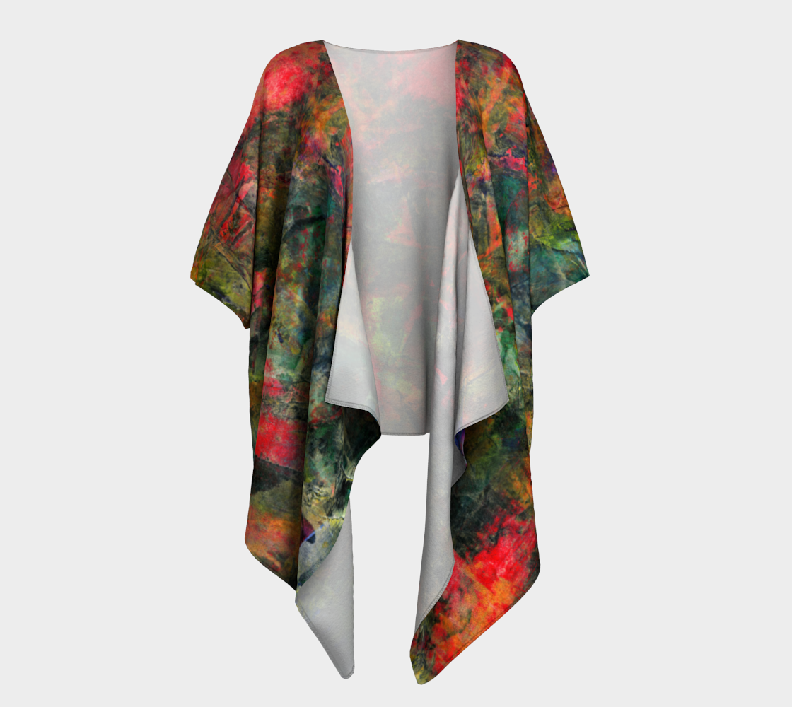 Abstract Garden Draped Kimono preview #1