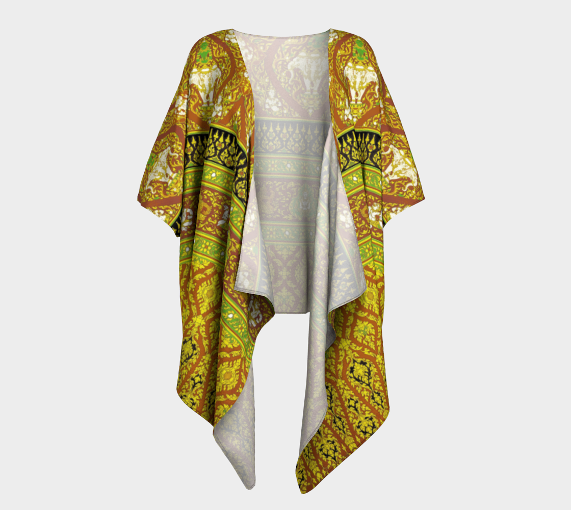 Bohemian Tapestry India Elephants Draped Kimono preview #1