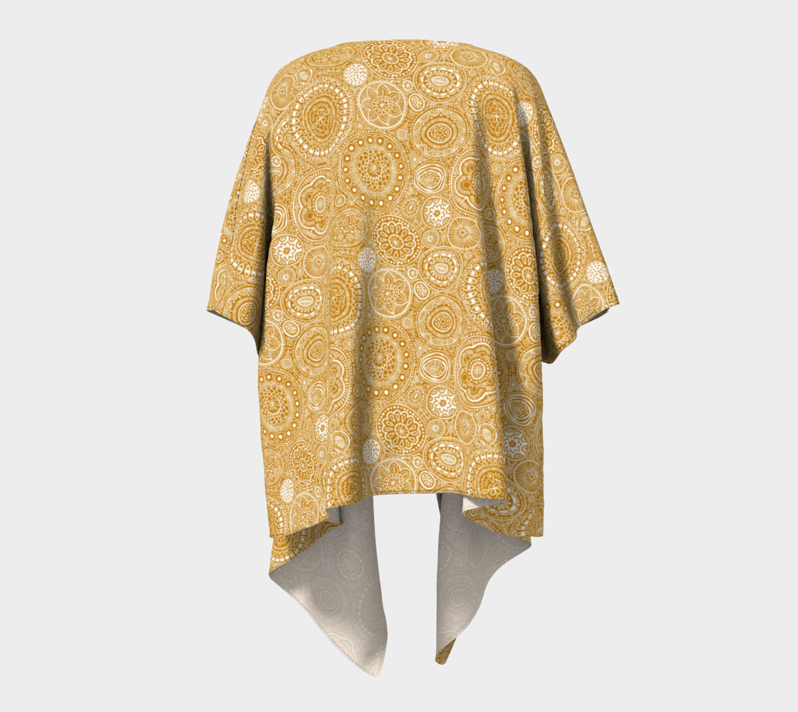 Golden Boho Mandalas Draped Kimono preview #4