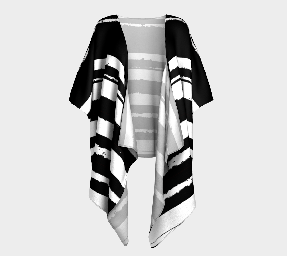 Aperçu de Kimono Drapé Bandes Blanc/Noir
