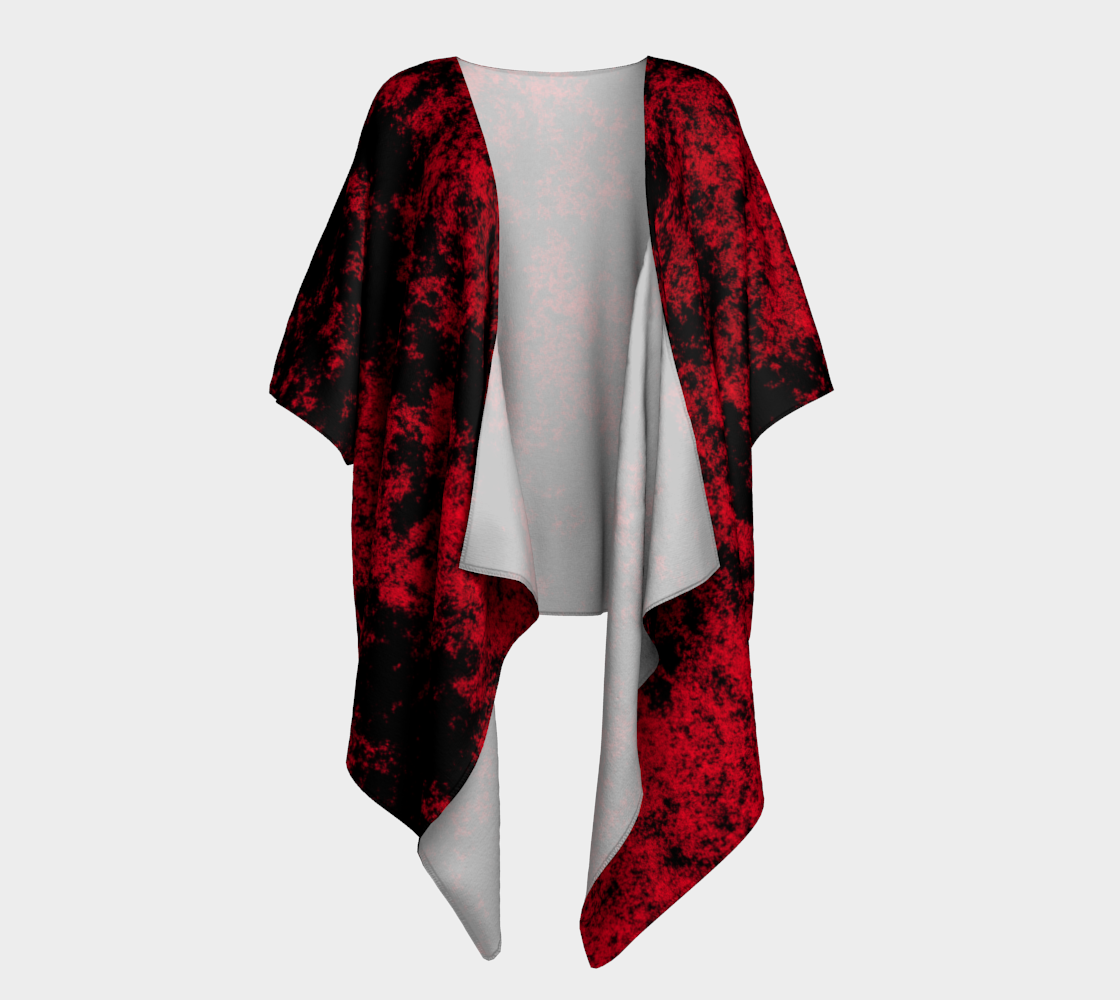 Aperçu de Kimono Drapé Texture Noir/Rouge