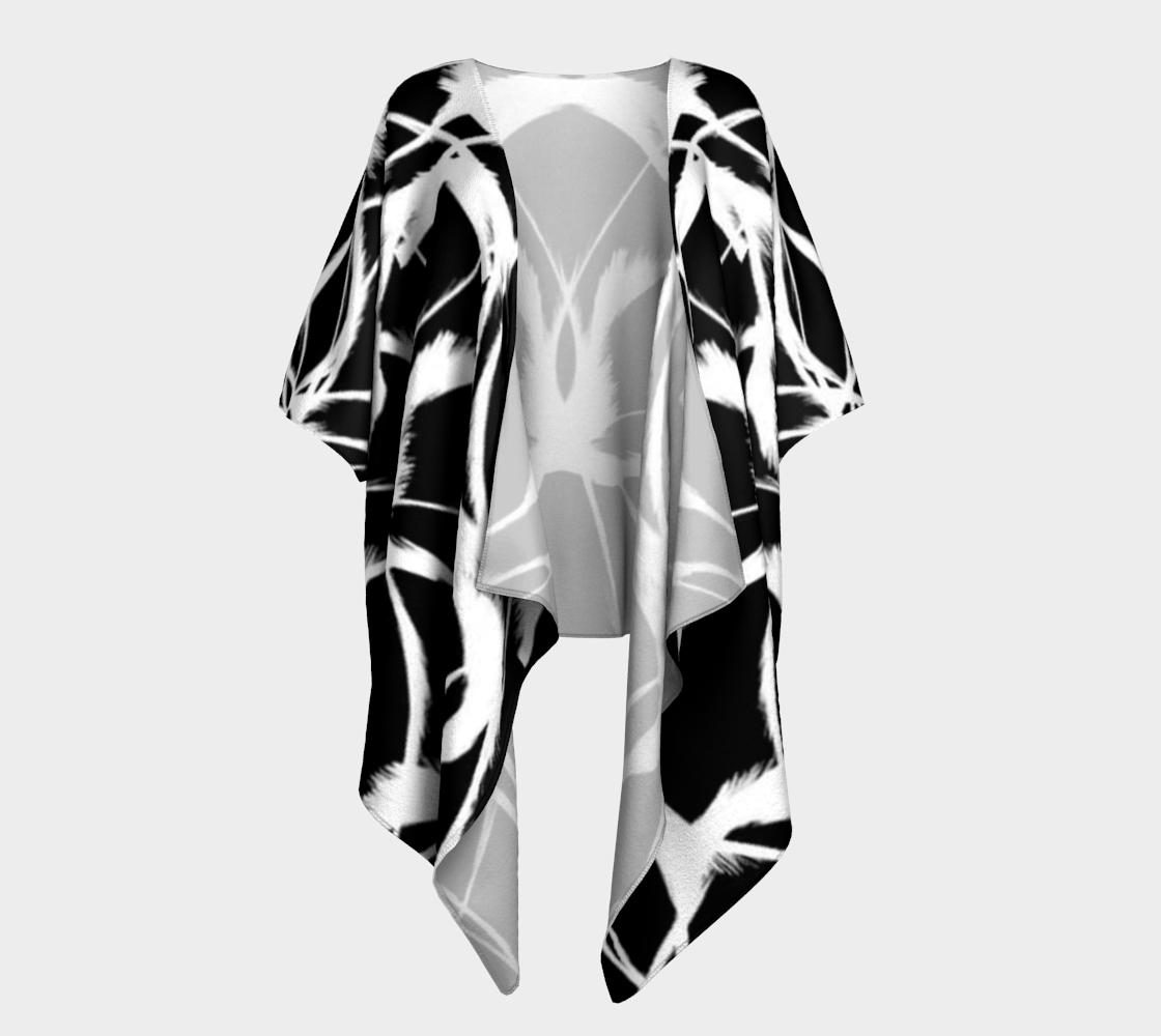 Aperçu de Kimono Drapé Abstrait Formes Blanc