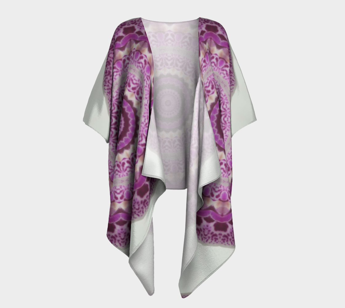 Aperçu de Kimono Drapé Abstrait Orchidée