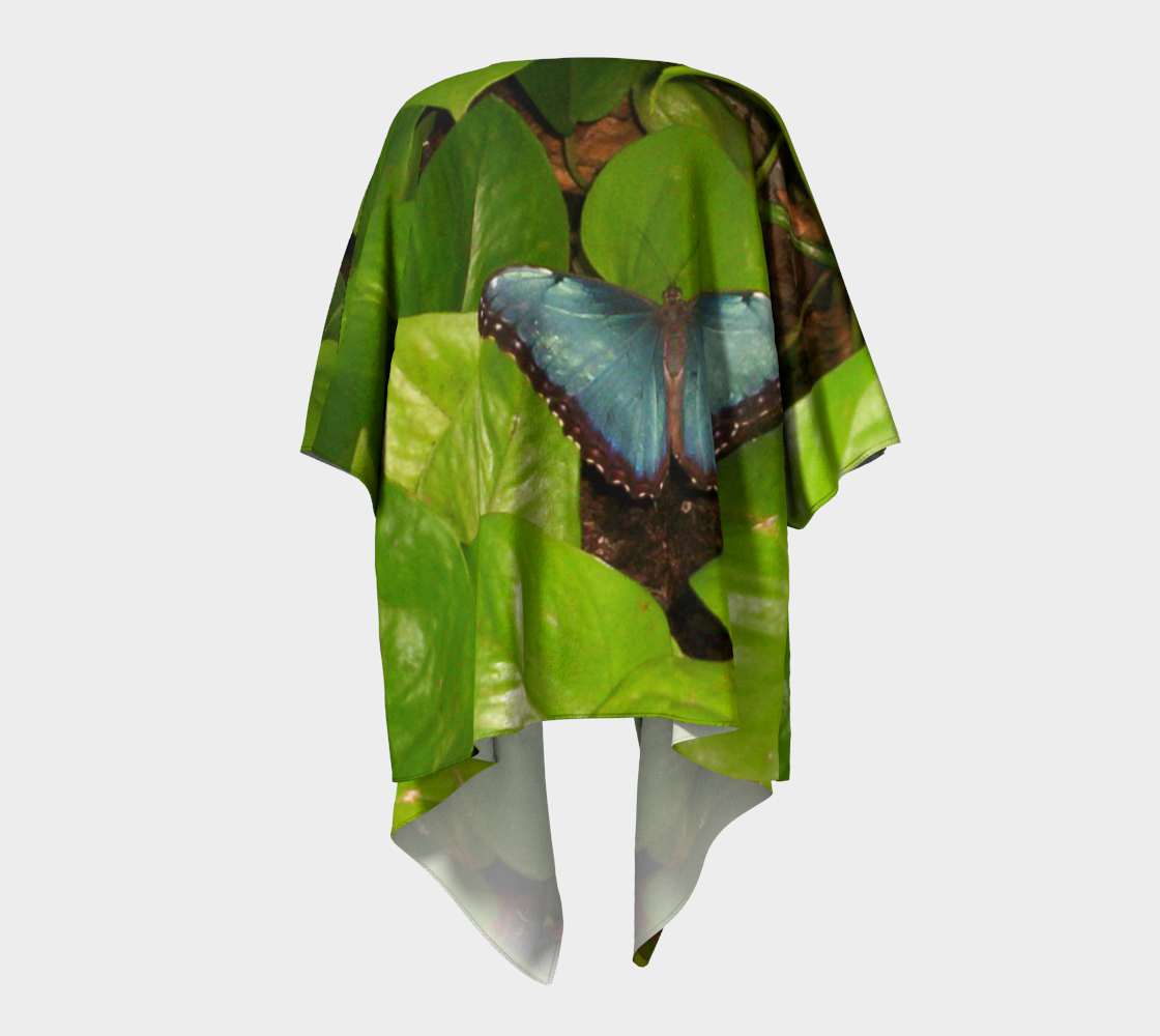 Aperçu de Blue Morpho Butterfly Draped Kimono #4