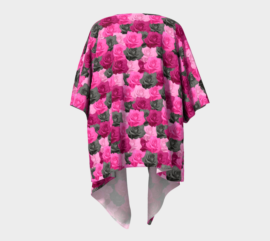 Aperçu de Pink Roses Draped Kimono #4