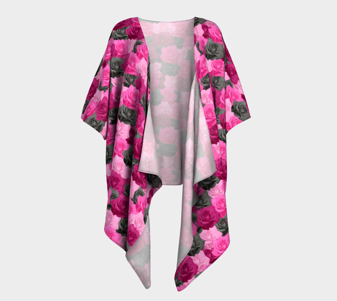 Aperçu de Pink Roses Draped Kimono