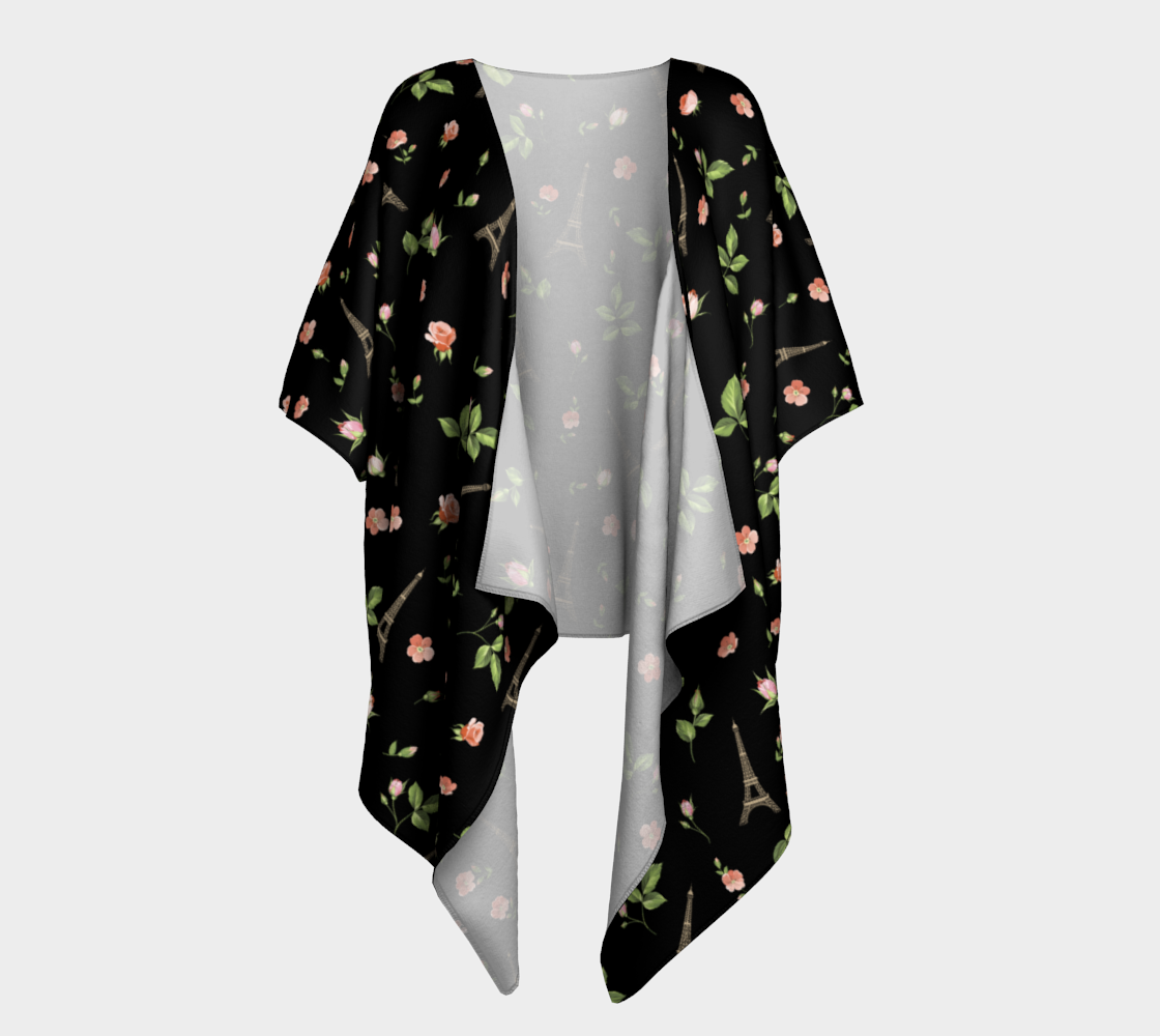 Chic Paris Eiffel Tower French Roses Black preview #1