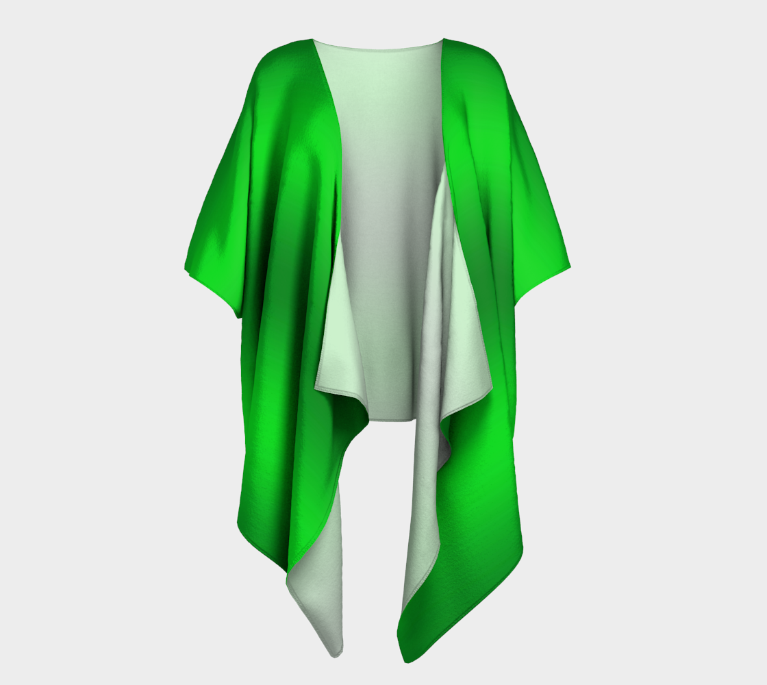 Aperçu de Two Tone Apple Green Pattern Draped Kimono