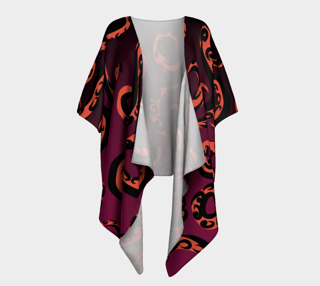 Aperçu de Orange Octo - Draped Kimono