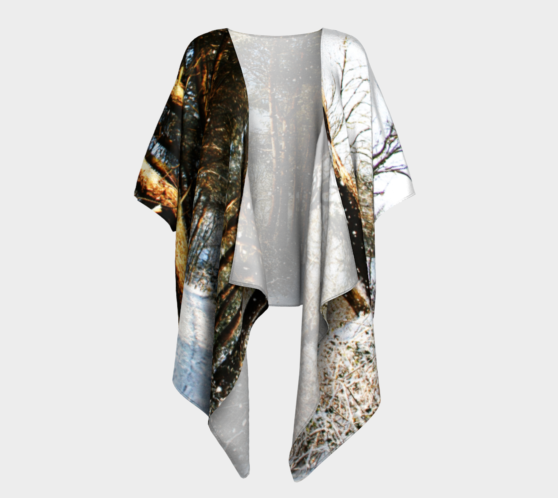 Forest Snow Scene Draped Kimono preview