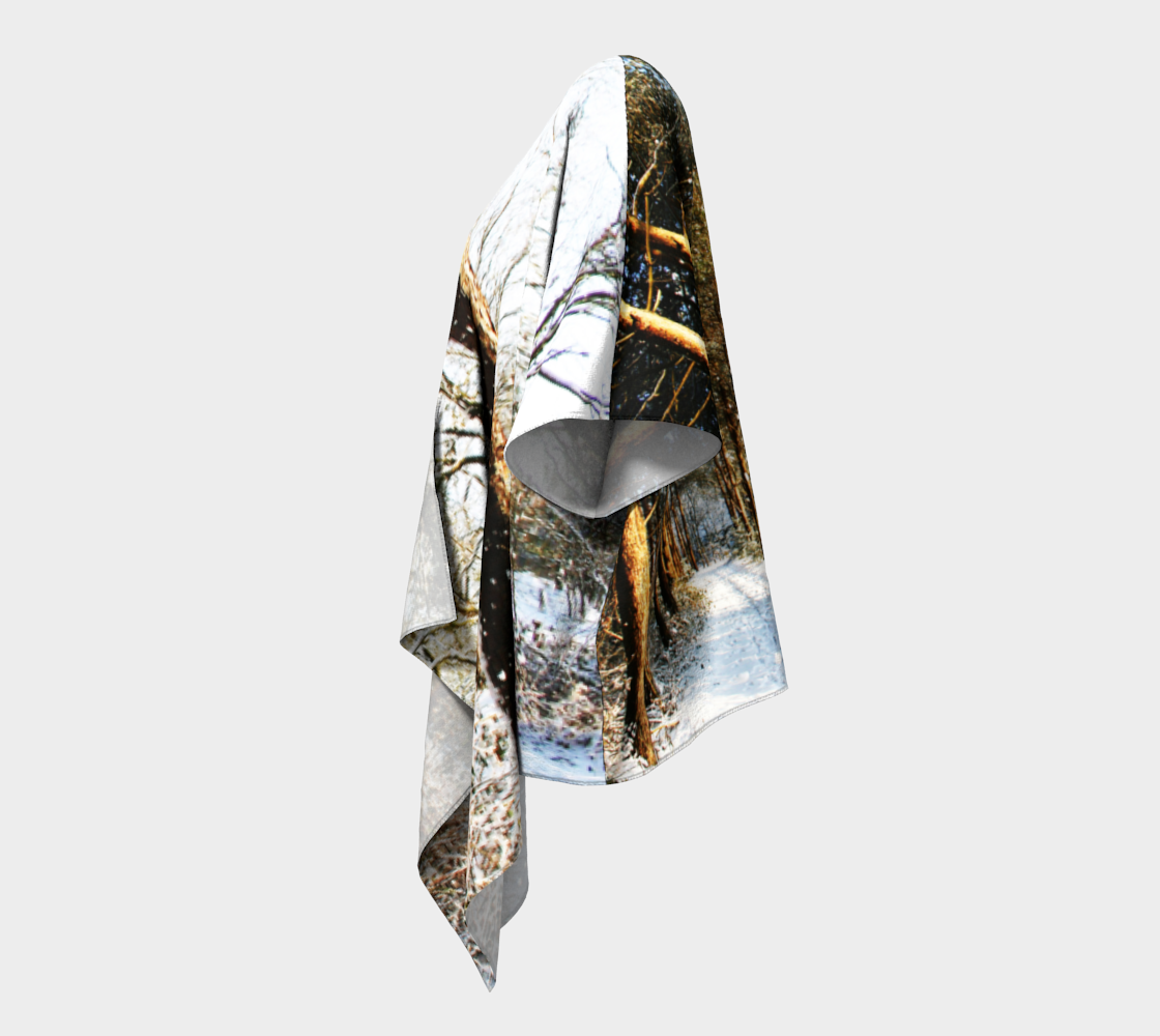 Forest Snow Scene Draped Kimono preview #2