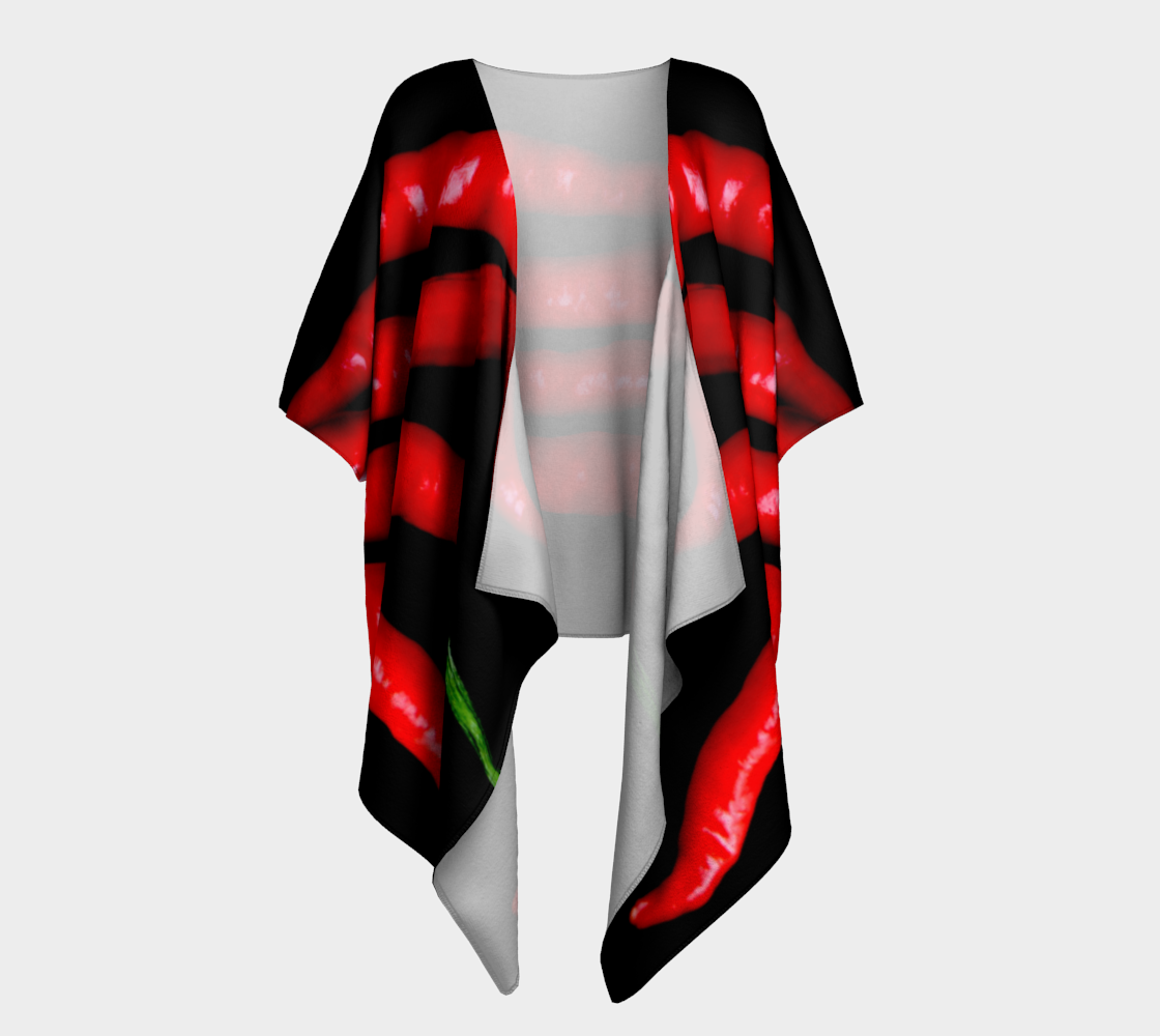 Four Red Chilies Draped Kimono preview