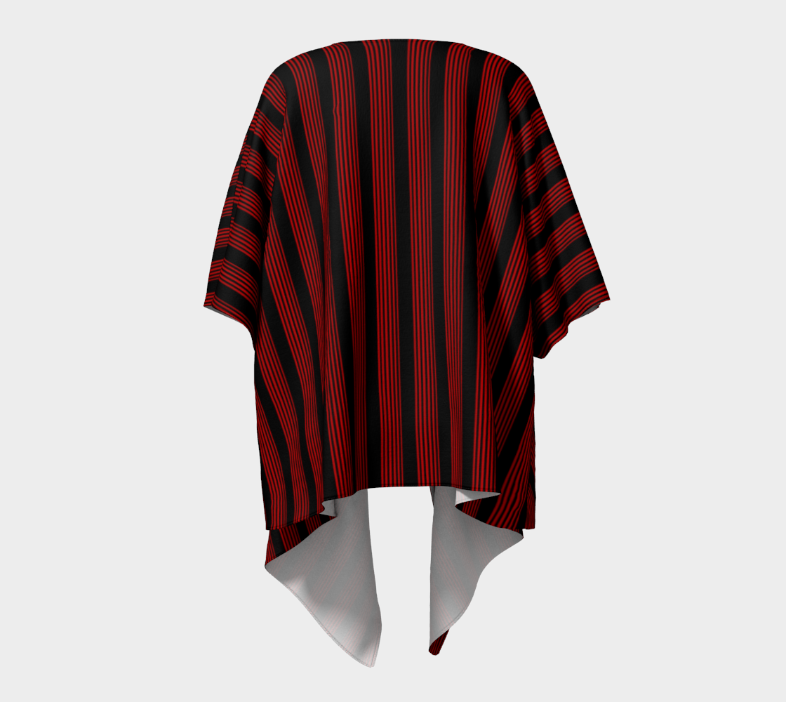 Aperçu de Kimono drapé bandes noir/rouge #4