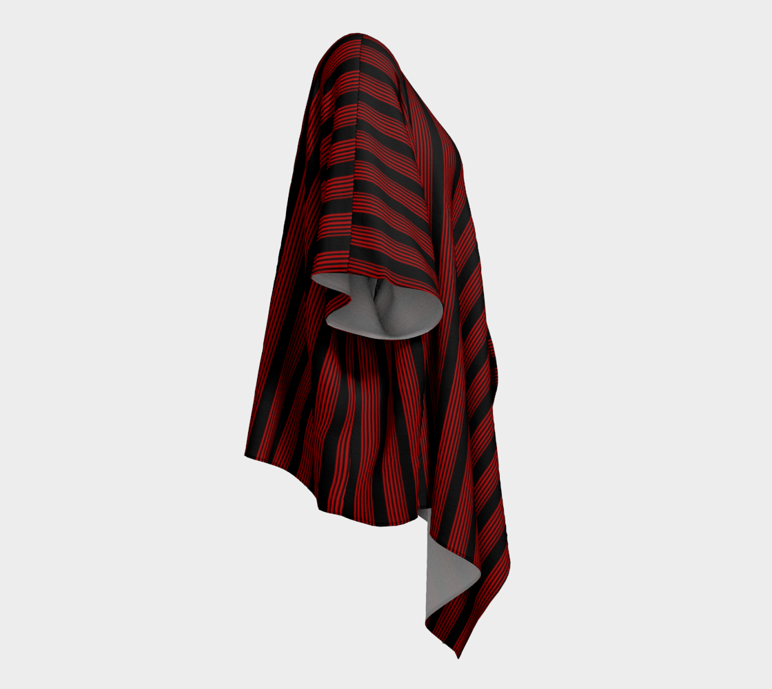 Aperçu de Kimono drapé bandes noir/rouge #3