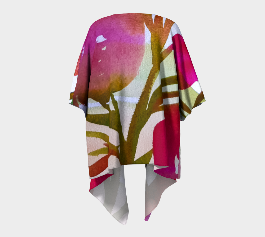 Abstract Peony Draped Kimono preview #4