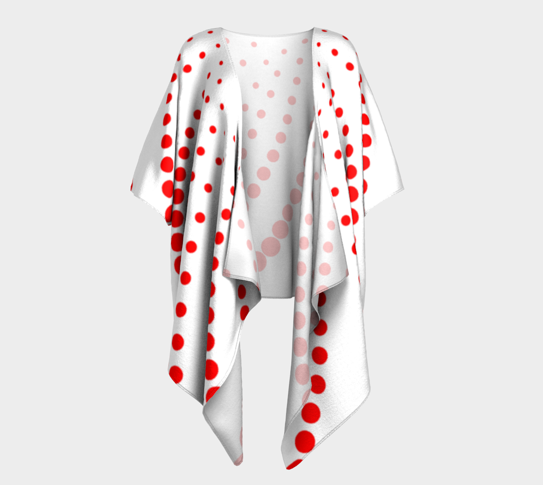 Red polka dots. Red and white design., Draped Kimono by Lucky day | Shop |  Art of Where