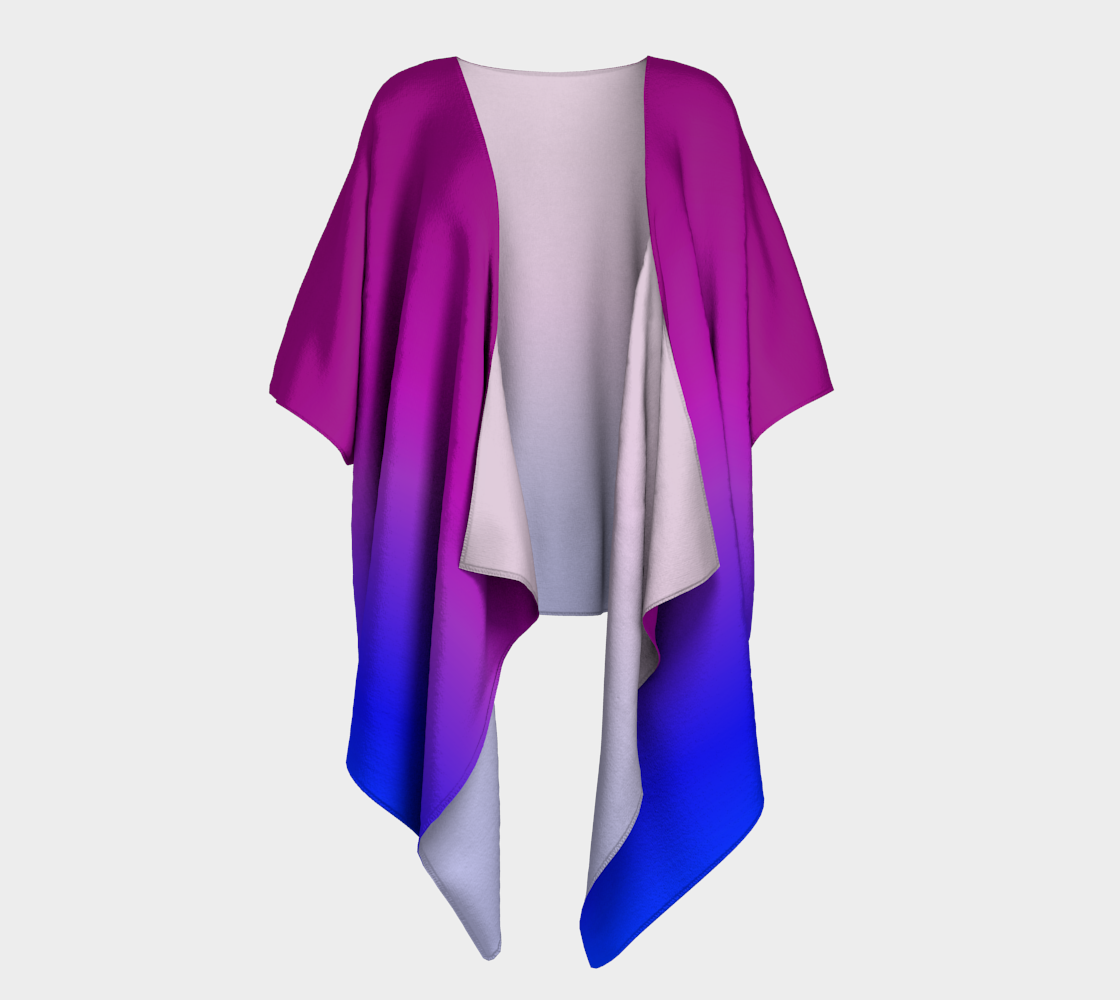 Aperçu de Purple to Blue Blend Draped Kimono, AWSM
