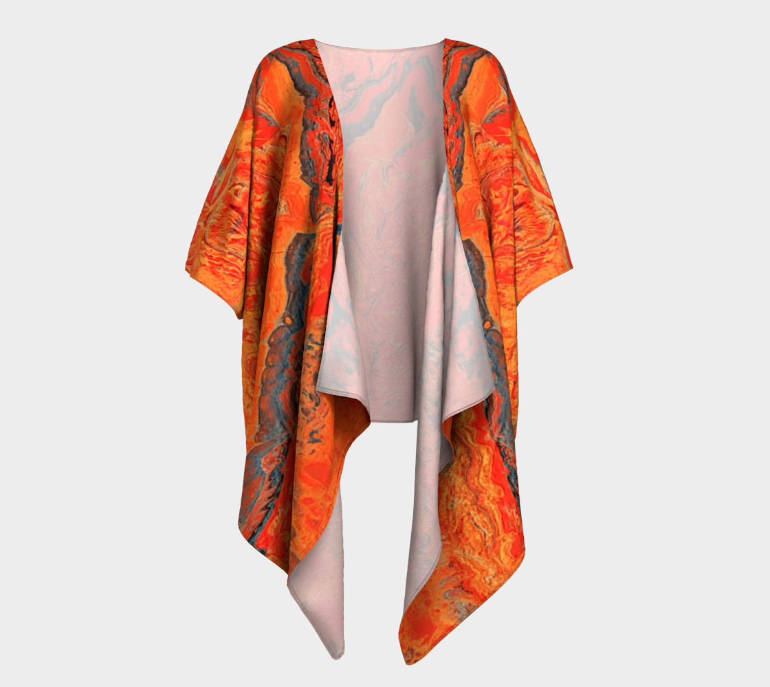 Orange Ravine Draped Kimono thumbnail #2
