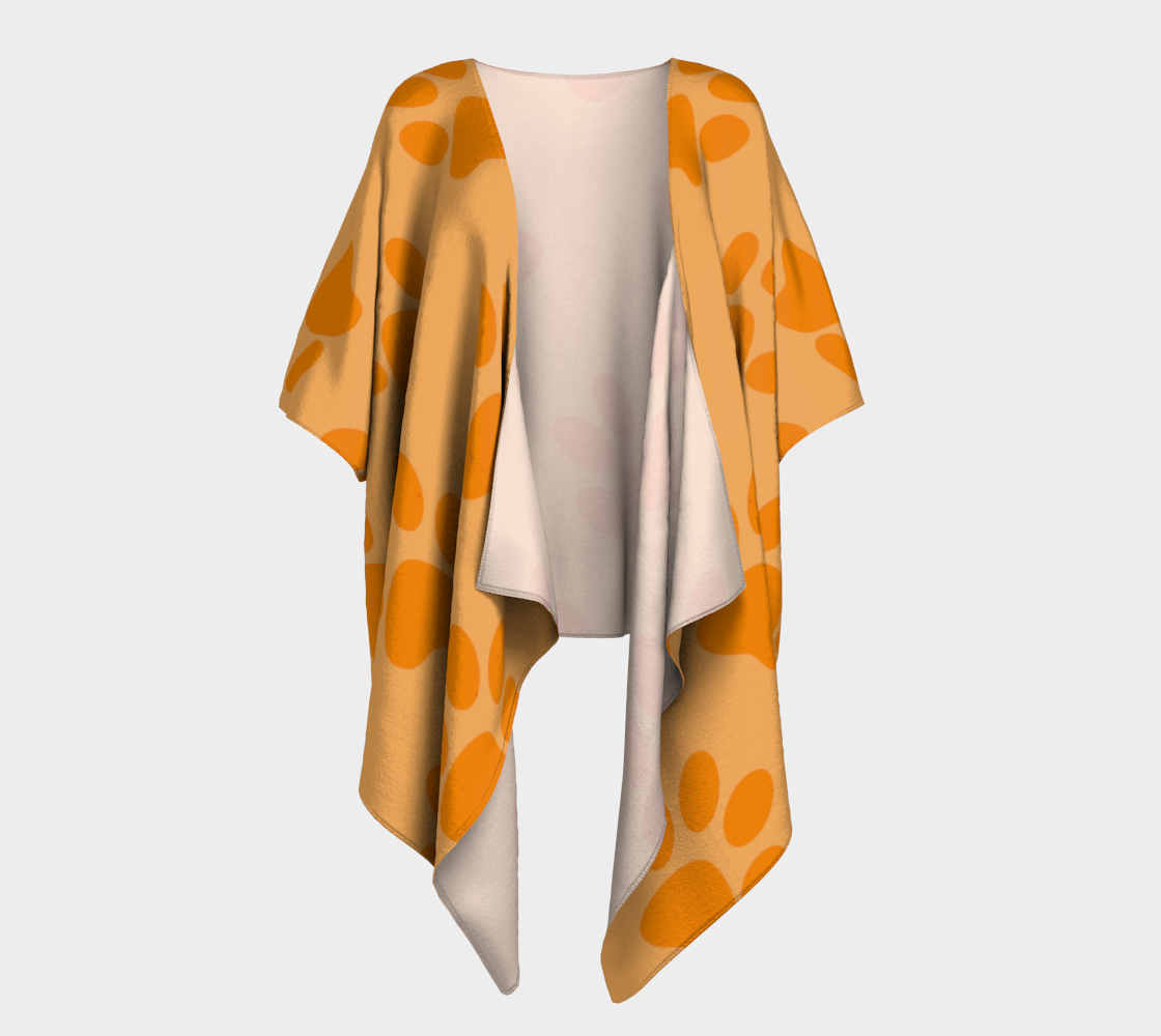 paw orange draped kimono preview #1