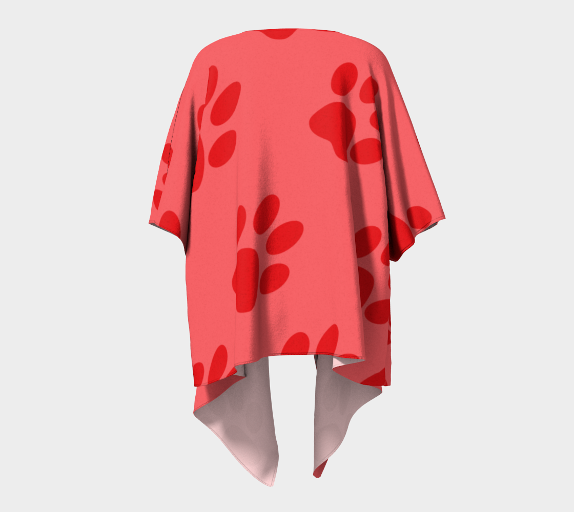 paw red draped kimono preview #4
