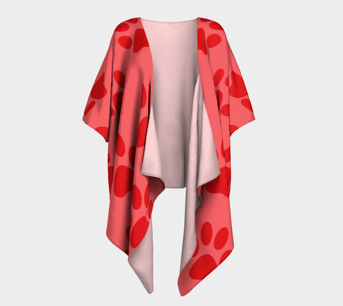 paw red draped kimono preview #1