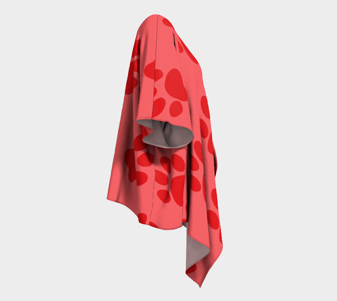 paw red draped kimono preview #3