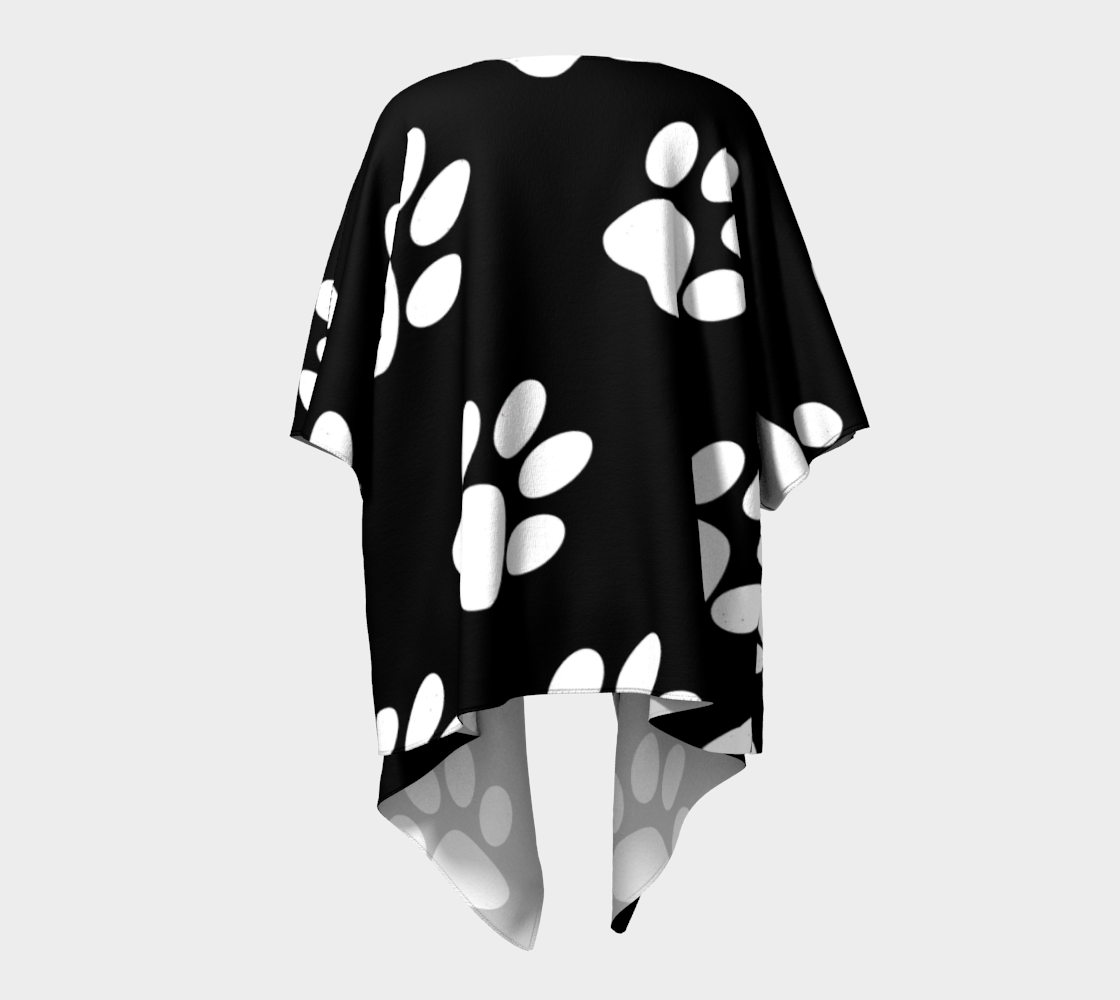 paw white draped kimono preview #4