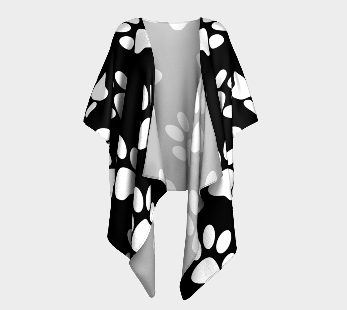 paw white draped kimono preview #1