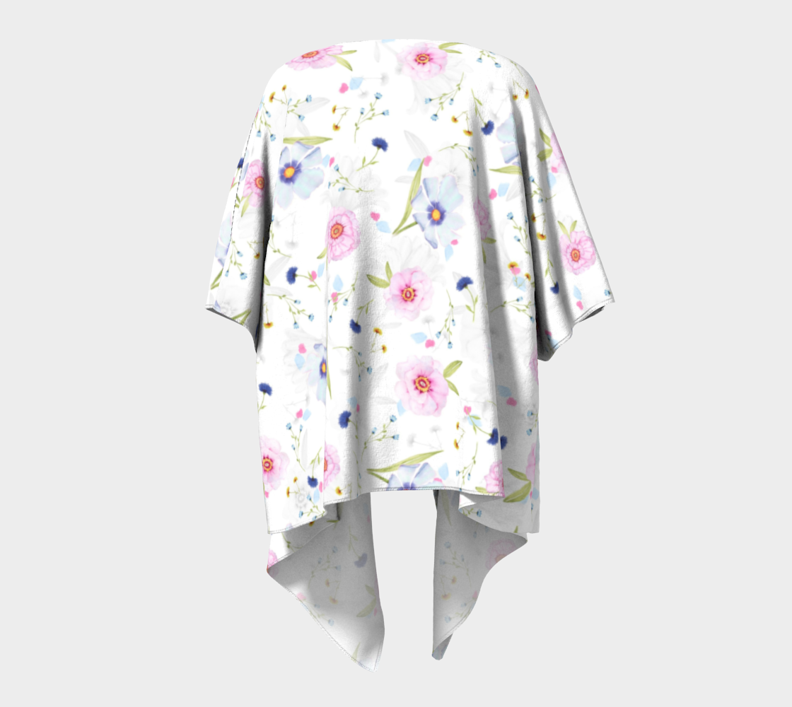 pink and blue floral draped kimono preview #4