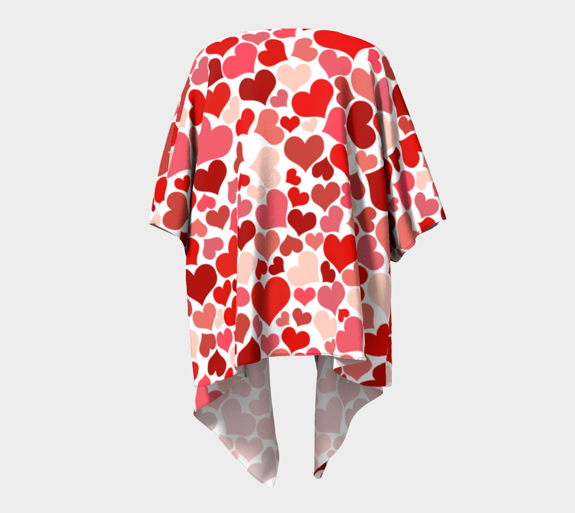 pink and red valentines love hearts draped kimono preview #4
