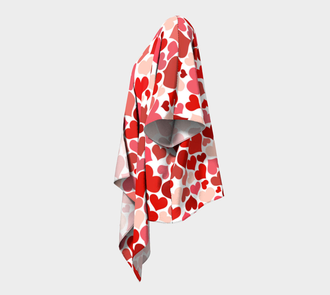 pink and red valentines love hearts draped kimono preview #2
