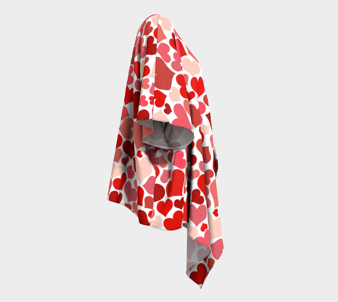 pink and red valentines love hearts draped kimono preview #3