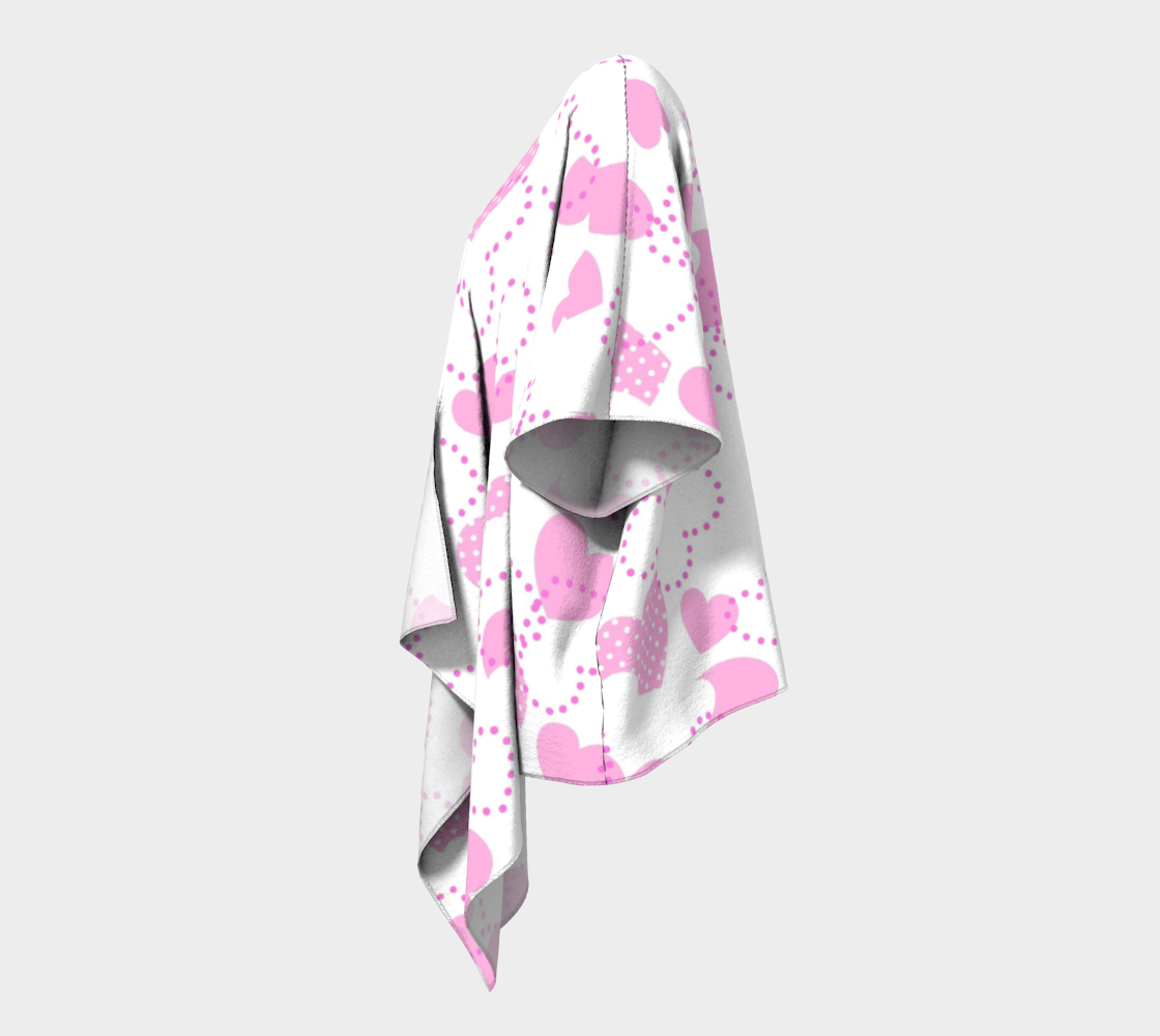 pink dotted hearts valentine draped kimono preview #2