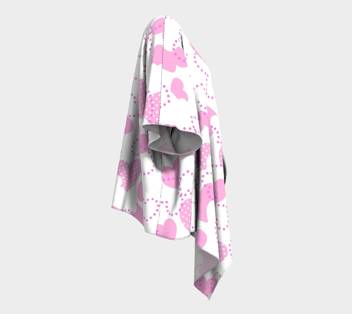 pink dotted hearts valentine draped kimono preview #3