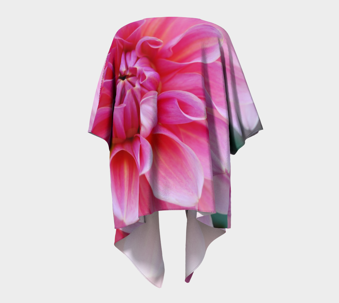 pink dahlia flower draped kimono preview #4