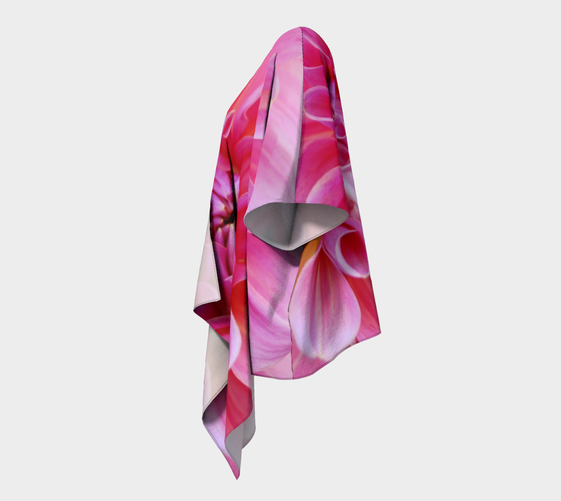 pink dahlia flower draped kimono preview #2