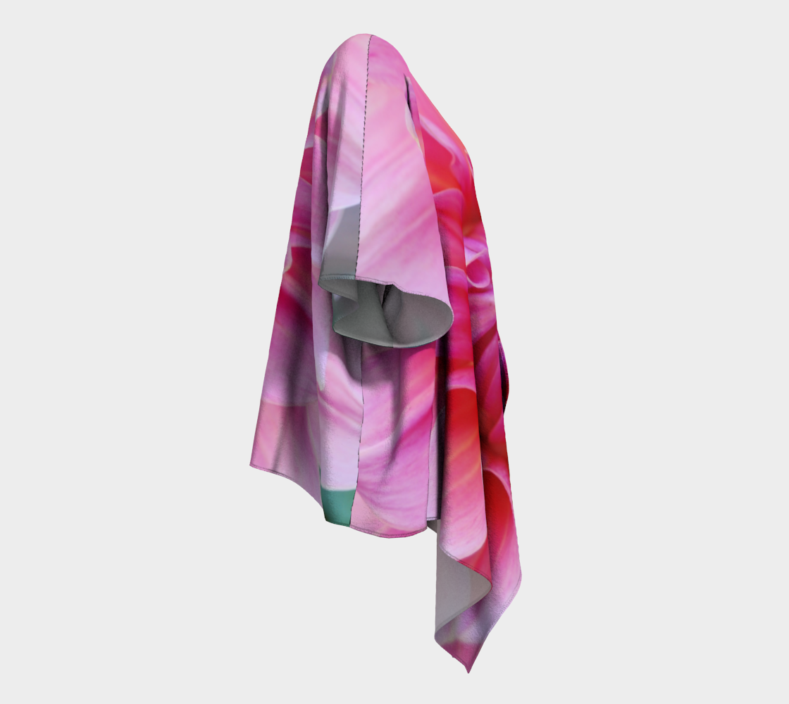 pink dahlia flower draped kimono preview #3