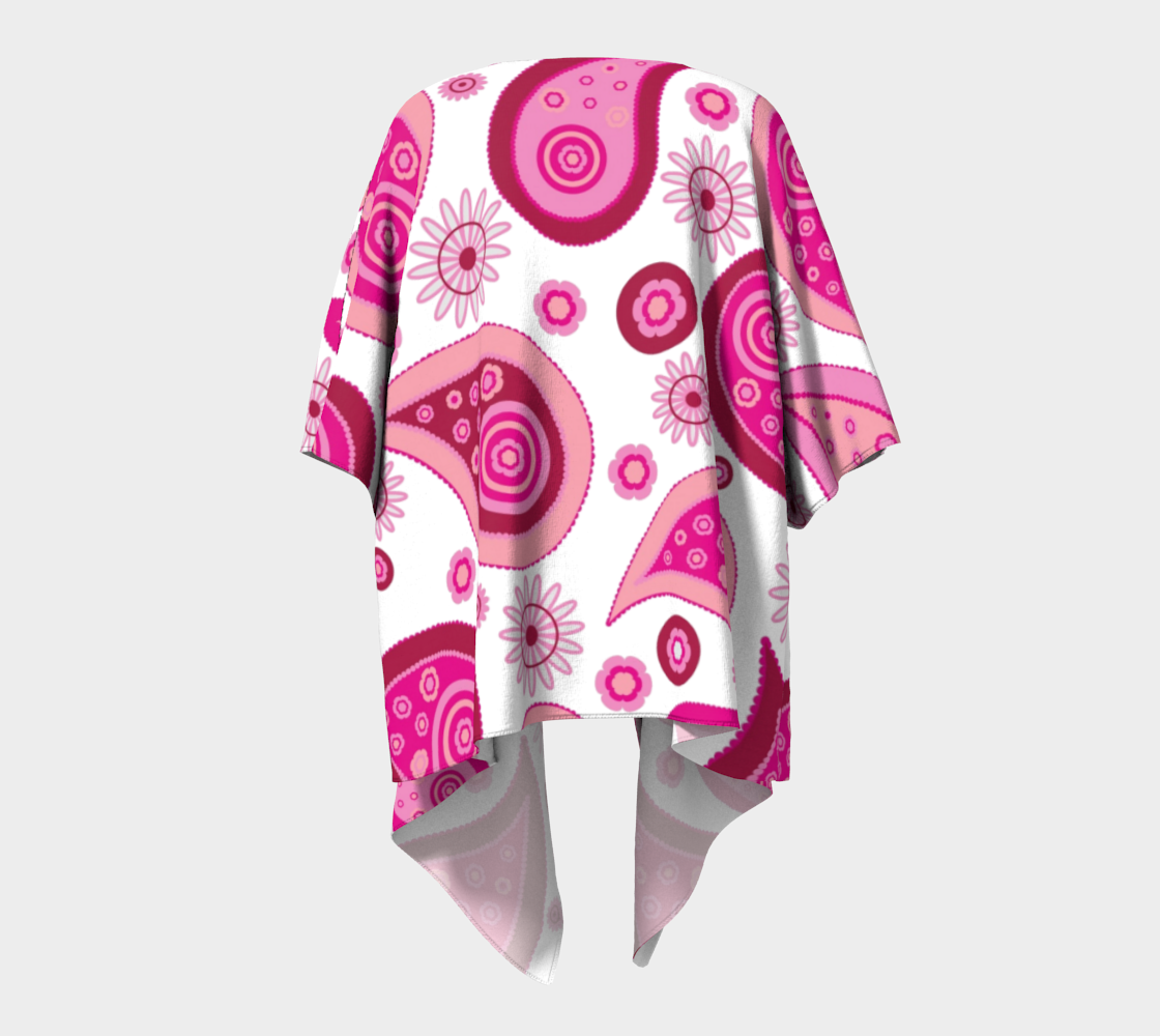 pink paisley draped kimono preview #4